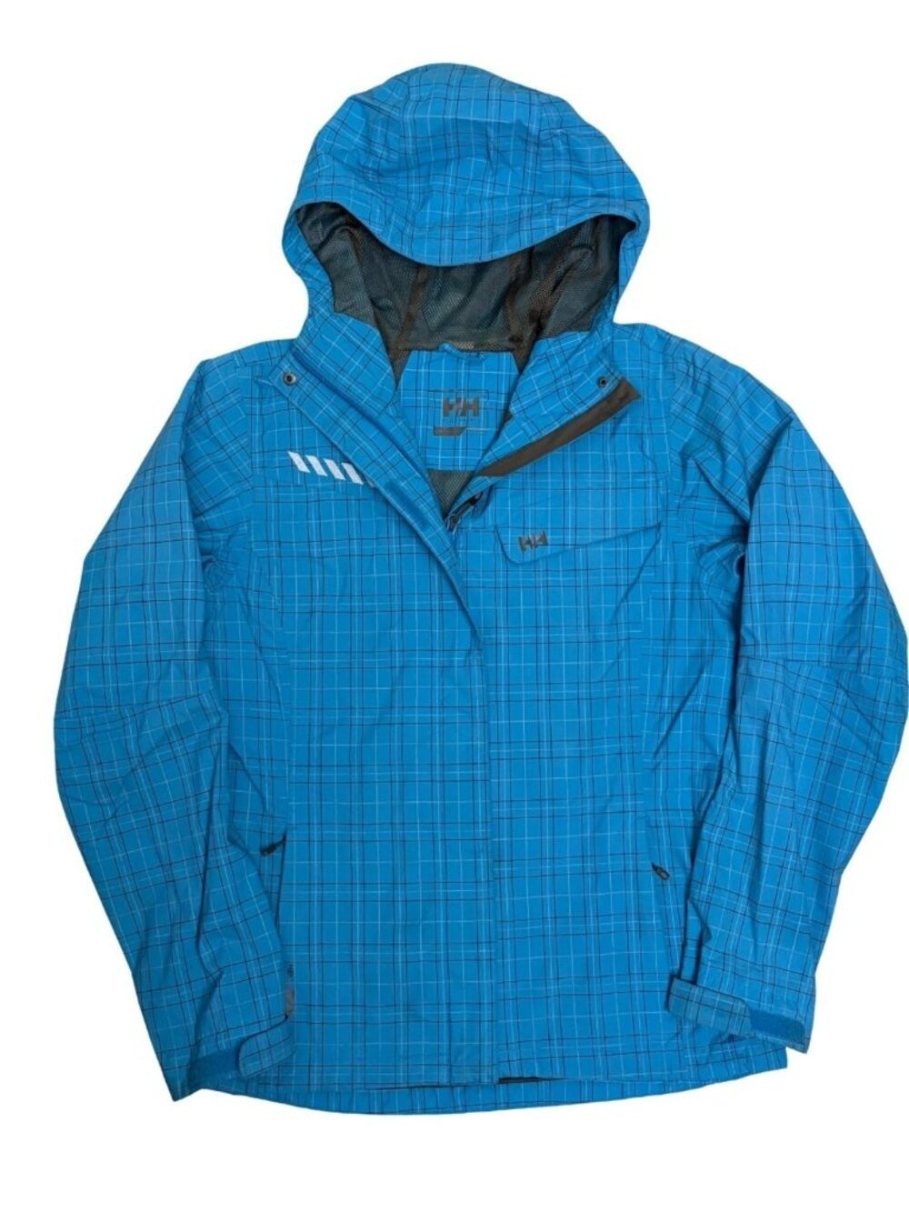 HELLY HANSEN Waterproof Jacket Blue Hood Windbreaker Ski Jacket Womens Small
